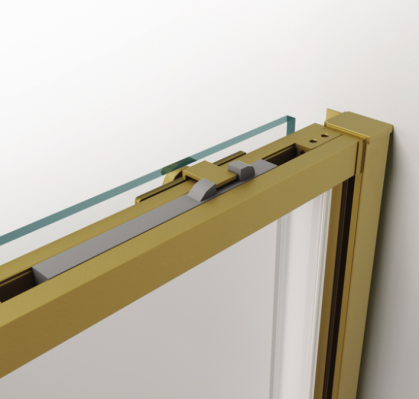 MAMPARA TWENTY GOLD ANGULAR AL VÉRTICE (ORO CEPILLADO)