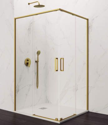 MAMPARA TWENTY GOLD ANGULAR AL VÉRTICE (ORO CEPILLADO)