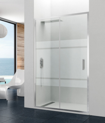 MAMPARA PRESTIGE TITAN FROST PLUS 1 FIJO+ 1 CORREDERA ALUMINIO